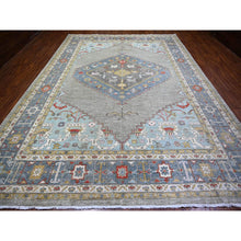 Load image into Gallery viewer, 10&#39;1&quot;x14&#39; Dark Gray, Finer Peshawar with large Medallion design, Natural Dyes, Pure Wool, Hand Knotted, Oriental Rug FWR445182