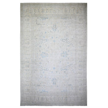 Load image into Gallery viewer, 11&#39;6&quot;x17&#39;4&quot; Ash Gray, Stone Washed Peshawar With Faded Colors Natural Dyes, Pure Wool Hand Knotted, Oriental Rug FWR445236