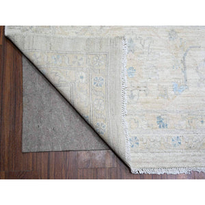 11'6"x17'4" Ash Gray, Stone Washed Peshawar With Faded Colors Natural Dyes, Pure Wool Hand Knotted, Oriental Rug FWR445236