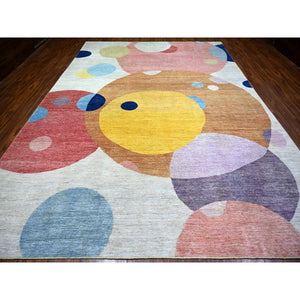 10'x13'9" Colorful, The Circles Design Vegetable Dyes, 100% Wool Hand Knotted, Oriental Rug FWR445728