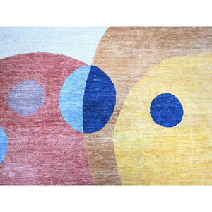 10'x13'9" Colorful, The Circles Design Vegetable Dyes, 100% Wool Hand Knotted, Oriental Rug FWR445728