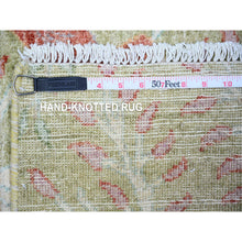 Load image into Gallery viewer, 2&#39;6&quot;x6&#39;4&quot; Olive Drab Green, Hand Knotted, Natural Dyes, Pure Wool, Afghan Peshawar with Birds of Paradise Design, Oriental Rug FWR446934