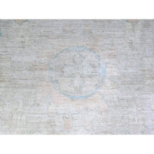 Load image into Gallery viewer, 10&#39;x13&#39;6&quot; Platinum Gray, High Grade Wool, Natural Dyes, Washed Out Peshawar with Faded Designs, Hand Knotted, Oriental Rug FWR448032