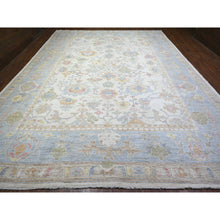 Load image into Gallery viewer, 12&#39;2&quot;x16&#39; Smoky White, Afghan Angora Oushak with All Over Floral Pattern, Hand Knotted, Natural Wool, Oversized Oriental Rug FWR448200