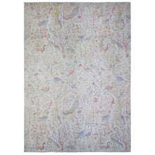 Load image into Gallery viewer, 10&#39;x13&#39;6&quot; Lexicon Ivory, Afghan Peshawar, Birds of Paradise Design, Tree of Life, Abrash, Pure Wool, Hand Knotted, Natural Dyes, Oriental Rug FWR448578