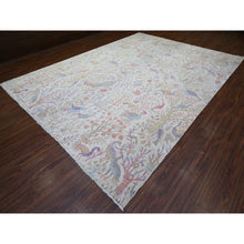 Load image into Gallery viewer, 10&#39;x13&#39;6&quot; Lexicon Ivory, Afghan Peshawar, Birds of Paradise Design, Tree of Life, Abrash, Pure Wool, Hand Knotted, Natural Dyes, Oriental Rug FWR448578