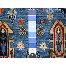 Load image into Gallery viewer, 3&#39;2&quot;x5&#39; Cornflower Blue, Densely Woven, Shiny Wool, Hand Knotted, Afghan Ersari with Geometric Gul Motifs, Vegetable Dyes, Oriental Rug FWR449172