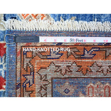 Load image into Gallery viewer, 3&#39;2&quot;x5&#39; Cornflower Blue, Densely Woven, Shiny Wool, Hand Knotted, Afghan Ersari with Geometric Gul Motifs, Vegetable Dyes, Oriental Rug FWR449172