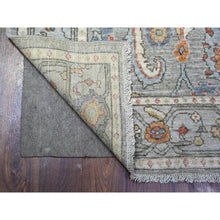 Load image into Gallery viewer, 4&#39;3&quot;x6&#39; Cadet Gray, Shiny Wool, Hand Knotted, Finer Peshawar with All Over Mahal Design, Natural Dyes, Densely Woven, Oriental Rug FWR449418