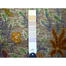 Load image into Gallery viewer, 2&#39;7&quot;x6&#39;1&quot; Templeton Gray, Hand Knotted Afghan Peshawar with Birds of Paradise, Vegetable Dyes Natural Wool, Short Runner Oriental Rug FWR449496