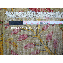 Load image into Gallery viewer, 2&#39;7&quot;x6&#39;1&quot; Templeton Gray, Hand Knotted Afghan Peshawar with Birds of Paradise, Vegetable Dyes Natural Wool, Short Runner Oriental Rug FWR449496