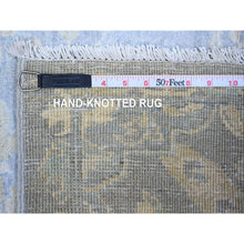 Load image into Gallery viewer, 2&#39;6&quot;x5&#39;8&quot; Blue Gray, Natural Dyes, Extra Soft Wool Hand Knotted, Finer Peshawar with All Over Pattern, Oriental Rug FWR449730