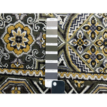 Load image into Gallery viewer, 4&#39;x6&#39;2&quot; Taupe-Brown Mughal Inspired Medallions Design Textured Wool and Silk Hand-Knotted Oriental Rug FWR450792