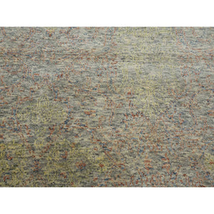 8'10"x12' Colorful, Modern Salt and Pepper Design, Vegetable Dyes Thick and Plush Washed Out, Soft Luxurious Wool Hand Knotted, Oriental Rug FWR451134