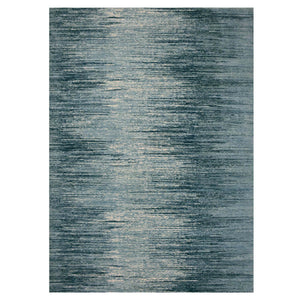 10'1"x14'1" Blue with Touches of Ivory Striae Design, Hand Knotted Pure Wool, Oriental Rug FWR451494