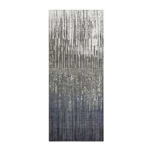 2'6"x6'4" Gainsboro Gray, Modern Ombre Design, Densely Woven, Hand Knotted, Extra Soft Wool, Runner Oriental Rug FWR451842