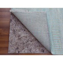 Load image into Gallery viewer, 2&#39;8&quot;x15&#39; Light Blue, Hand Knotted Modern Grass Design Gabbeh, Densely Woven Wool and Silk, XL Runner Oriental Rug FWR474912