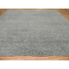 Load image into Gallery viewer, 14&#39;2&quot;x14&#39;2&quot; Medium Gray, Natural Undyed Wool, Hand Knotted, Modern Grass Design, XL Square Oriental Rug FWR476712