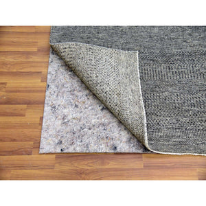 14'2"x14'2" Medium Gray, Natural Undyed Wool, Hand Knotted, Modern Grass Design, XL Square Oriental Rug FWR476712