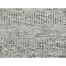 Load image into Gallery viewer, 11&#39;x11&#39; Bright Gray, Modern Grass Design, Tone on Tone, Undyed Natural Wool, Hand Knotted, Round Oriental Rug FWR477042