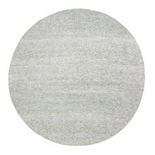 Load image into Gallery viewer, 13&#39;x13&#39; Gainsboro Gray, Modern Grass Design, Organic Undyed Wool Tone on Tone, Hand Knotted, Round Oriental Rug FWR477054