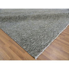 Load image into Gallery viewer, 12&#39;x12&#39;2&quot; Neutral Gray, Hand Knotted, Modern Grass Design, Natural Undyed Wool, Square Oriental Rug FWR477522