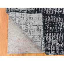 Load image into Gallery viewer, 5&#39;10&quot;x9&#39; Black and Silver, Modern, Wool and Plant Based Silk, Hand Loomed, Oriental Rug FWR480198