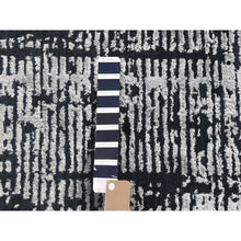 Load image into Gallery viewer, 5&#39;10&quot;x9&#39; Black and Silver, Modern, Wool and Plant Based Silk, Hand Loomed, Oriental Rug FWR480198