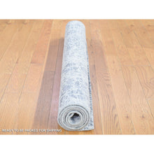 Load image into Gallery viewer, 4&#39;x6&#39; Ivory, Modern Design, Hand Knotted Tone on Tone Plant Based Silk with Textured Wool, Oriental Rug FWR480462