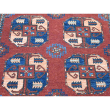 Load image into Gallery viewer, 3&#39;10&quot;x5&#39;10&quot; Rust Red, Afghan Ersari with Elephant Feet Design, Hand Knotted Pure Wool, Oriental Rug FWR480990