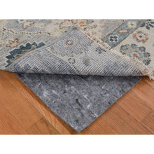 Load image into Gallery viewer, 3&#39;x3&#39; Light Gray, Hand Knotted Pure Wool, Oushak Design Sample Fragment, Square Oriental Rug FWR482052