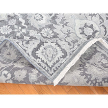 Load image into Gallery viewer, 7&#39;10&quot;x10&#39;4&quot; Gray, Silk with Textured Wool, Hand Knotted, Oushak Influence, Oriental Rug FWR482352