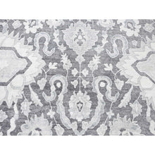 Load image into Gallery viewer, 7&#39;10&quot;x10&#39;4&quot; Gray, Silk with Textured Wool, Hand Knotted, Oushak Influence, Oriental Rug FWR482352