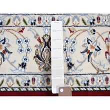 Load image into Gallery viewer, 5&#39;1&quot;x5&#39;1&quot; Cherry Red, Pure Wool, 250 KPSI Nain with Center Medallion Flower Design, Hand Knotted, Oriental Square Rug FWR484602