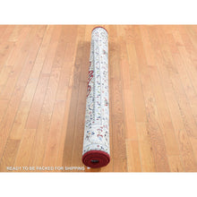 Load image into Gallery viewer, 5&#39;1&quot;x5&#39;1&quot; Cherry Red, Pure Wool, 250 KPSI Nain with Center Medallion Flower Design, Hand Knotted, Oriental Square Rug FWR484602