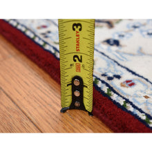 Load image into Gallery viewer, 5&#39;1&quot;x5&#39;1&quot; Cherry Red, Pure Wool, 250 KPSI Nain with Center Medallion Flower Design, Hand Knotted, Oriental Square Rug FWR484602