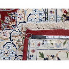 Load image into Gallery viewer, 5&#39;1&quot;x5&#39;1&quot; Cherry Red, Pure Wool, 250 KPSI Nain with Center Medallion Flower Design, Hand Knotted, Oriental Square Rug FWR484602