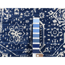 Load image into Gallery viewer, 6&#39;x8&#39;9&quot; Yale Blue, Wool and Silk, Hand Knotted, Broken Persian Design, Oriental Rug FWR484968