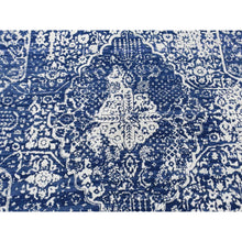 Load image into Gallery viewer, 6&#39;x8&#39;9&quot; Yale Blue, Wool and Silk, Hand Knotted, Broken Persian Design, Oriental Rug FWR484968