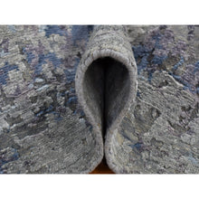 Load image into Gallery viewer, 6&#39;x8&#39;10&quot; Cloud Gray, Hi-Low Pile, Abstract Design, Wool and Silk, Soft to The Touch, Hand Knotted, Oriental Rug FWR485880