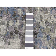 Load image into Gallery viewer, 6&#39;x8&#39;10&quot; Cloud Gray, Hi-Low Pile, Abstract Design, Wool and Silk, Soft to The Touch, Hand Knotted, Oriental Rug FWR485880