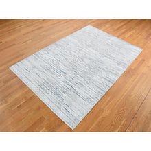 Load image into Gallery viewer, 6&#39;1&quot;x9&#39;4&quot; Frost White, 100% Wool, Striae Design, Hand Knotted, Oriental Rug FWR485946