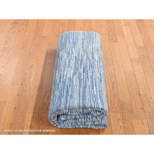 Load image into Gallery viewer, 6&#39;1&quot;x9&#39;4&quot; Frost White, 100% Wool, Striae Design, Hand Knotted, Oriental Rug FWR485946