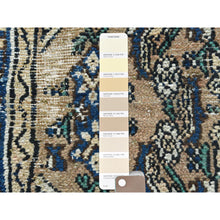 Load image into Gallery viewer, 6&#39;6&quot;x9&#39;6&quot; Brown, Vintage Persian Hamadan Cropped Thin, Distressed Look Worn Wool Hand Knotted, Oriental Rug FWR487164