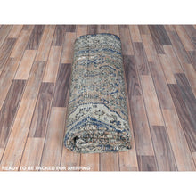 Load image into Gallery viewer, 6&#39;6&quot;x9&#39;6&quot; Brown, Vintage Persian Hamadan Cropped Thin, Distressed Look Worn Wool Hand Knotted, Oriental Rug FWR487164