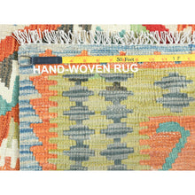 Load image into Gallery viewer, 4&#39;3&quot;x6&#39;1&quot; Colorful, Flat Weave, Afghan Kilim with Geometric Design, Pure Wool, Hand Woven, Vegetable Dyes, Reversible Oriental Rug FWR487944