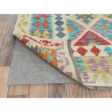 Load image into Gallery viewer, 10&#39;2&quot;x12&#39;9&quot; Colorful, Veggie Dyes Shiny Wool Hand Woven, Afghan Kilim with Geometric Design Flat Weave, Reversible Oriental Rug FWR490746