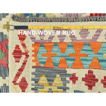 Load image into Gallery viewer, 10&#39;2&quot;x12&#39;9&quot; Colorful, Veggie Dyes Shiny Wool Hand Woven, Afghan Kilim with Geometric Design Flat Weave, Reversible Oriental Rug FWR490746