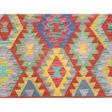 Load image into Gallery viewer, 13&#39;1&quot;x16&#39;2&quot; Colorful, Shiny Wool Hand Woven, Afghan Kilim with Geometric Design Flat Weave Veggie Dyes, Reversible Oversized Oriental Rug FWR490818