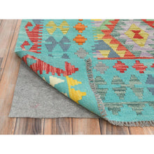 Load image into Gallery viewer, 13&#39;1&quot;x16&#39;2&quot; Colorful, Shiny Wool Hand Woven, Afghan Kilim with Geometric Design Flat Weave Veggie Dyes, Reversible Oversized Oriental Rug FWR490818